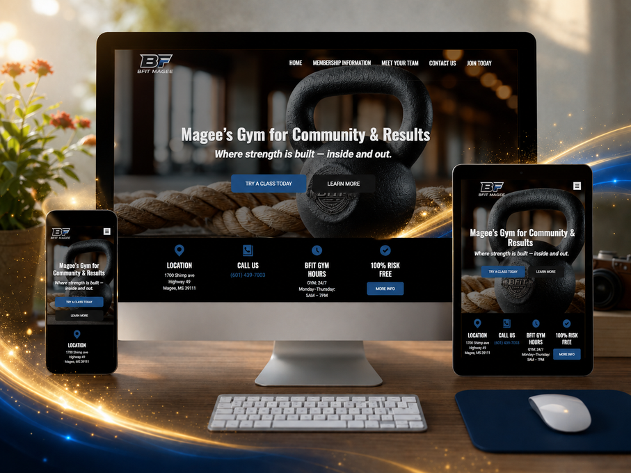 BFit Gym Magee website showcased on devices