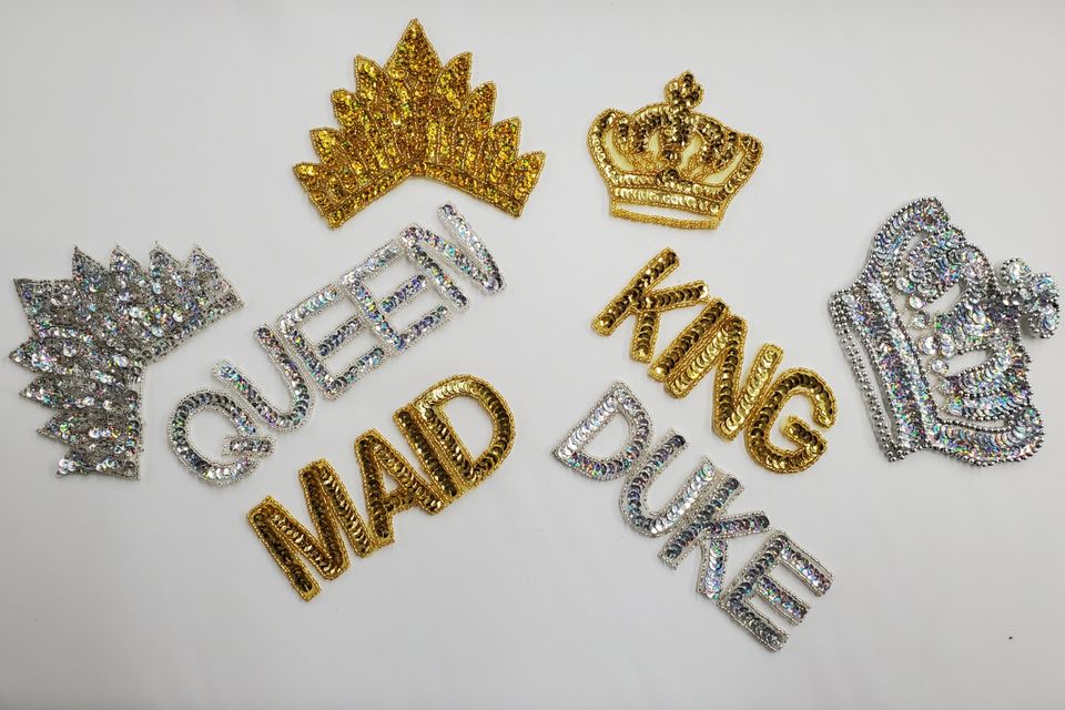 King and queen appliqués
