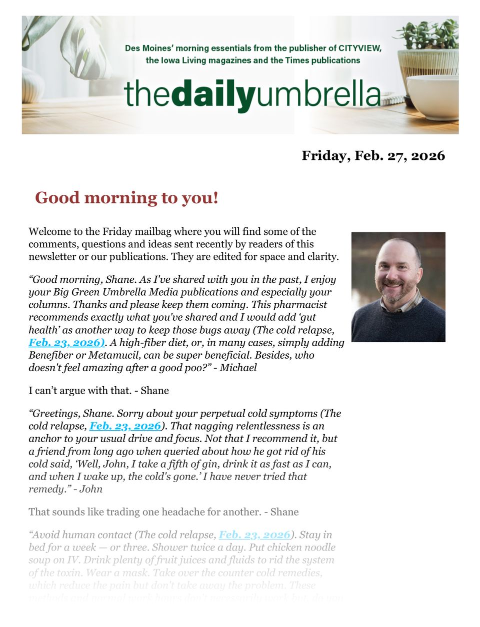 Daily umbrella feb. 27  semi hauling hogs goes up in flames  waukee schools expand ramadan services  a seat but no legs  1