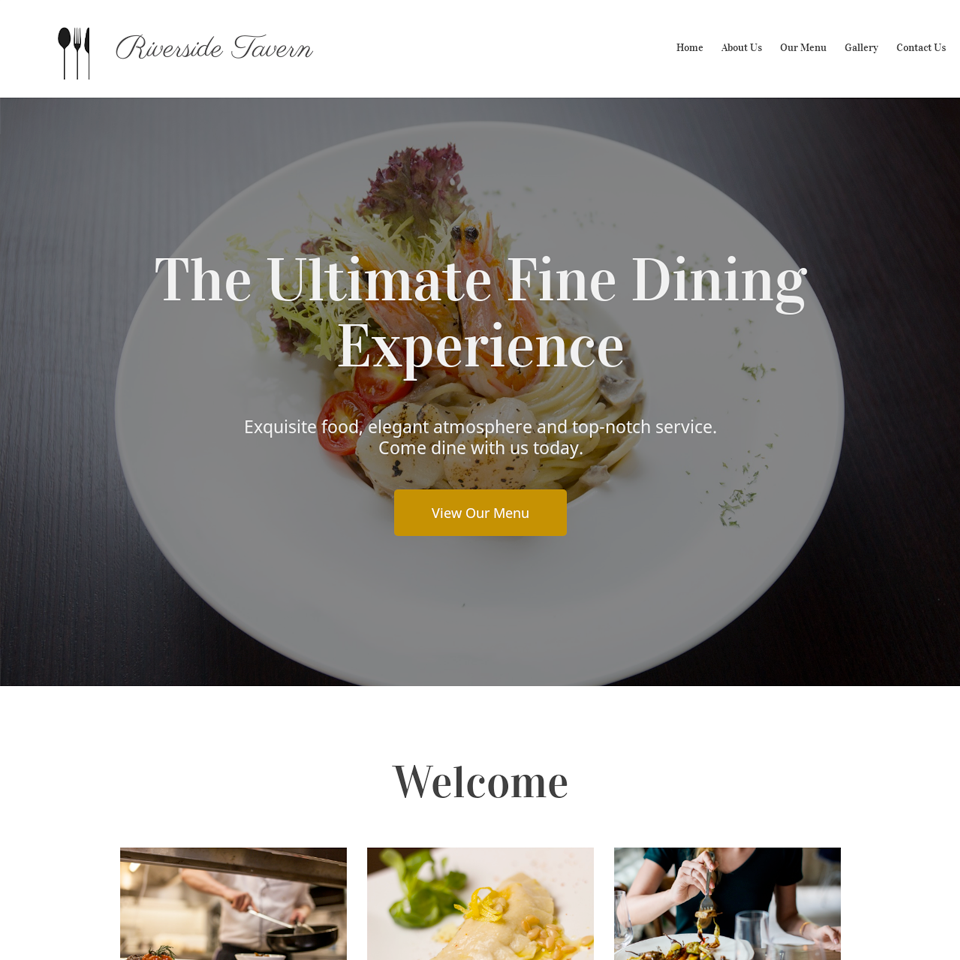 Upscale restaurant website theme 960x960