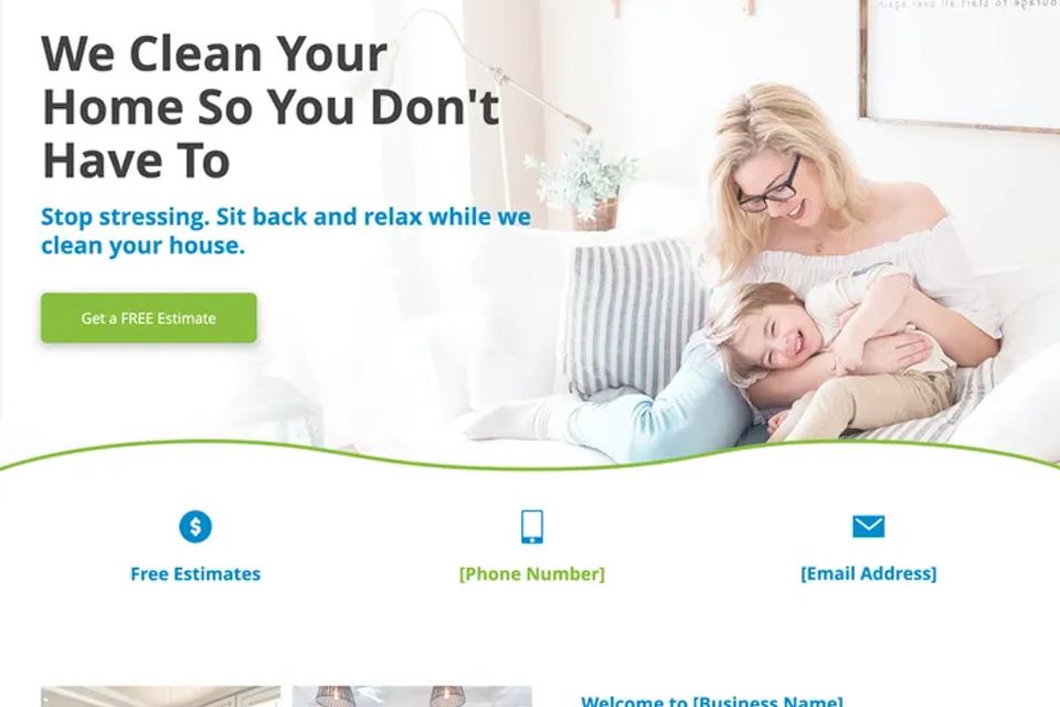House cleaning website design template original