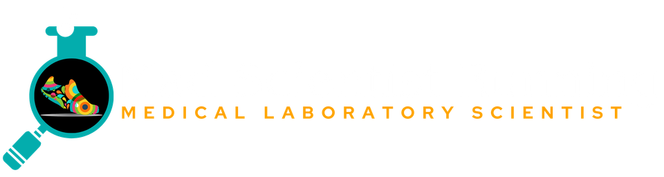 Mad scientist logo orange letters blue
