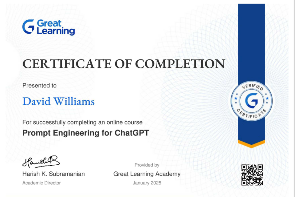 Prompt Engineering Certificate
