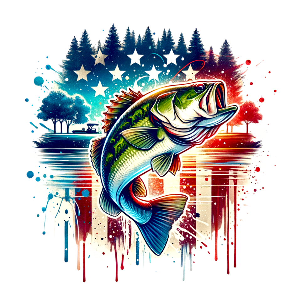 Sports   fishing bass fishing patriotic 