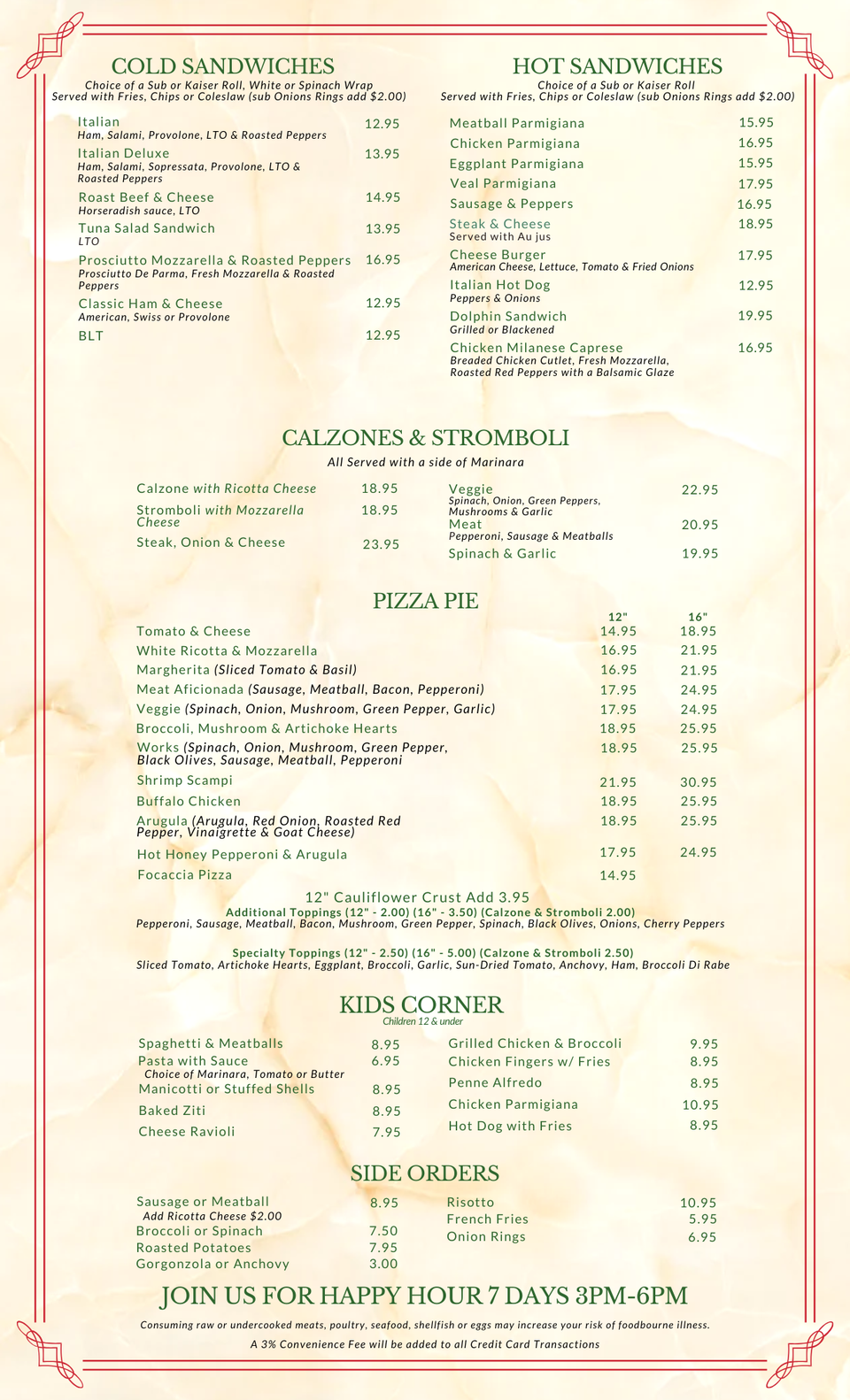 Cg lunch menu back
