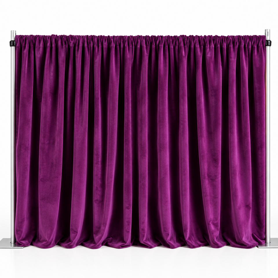 Deep purple velvet backdrop curtain