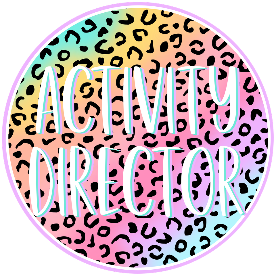 Profession   activity director pastel leopard circle