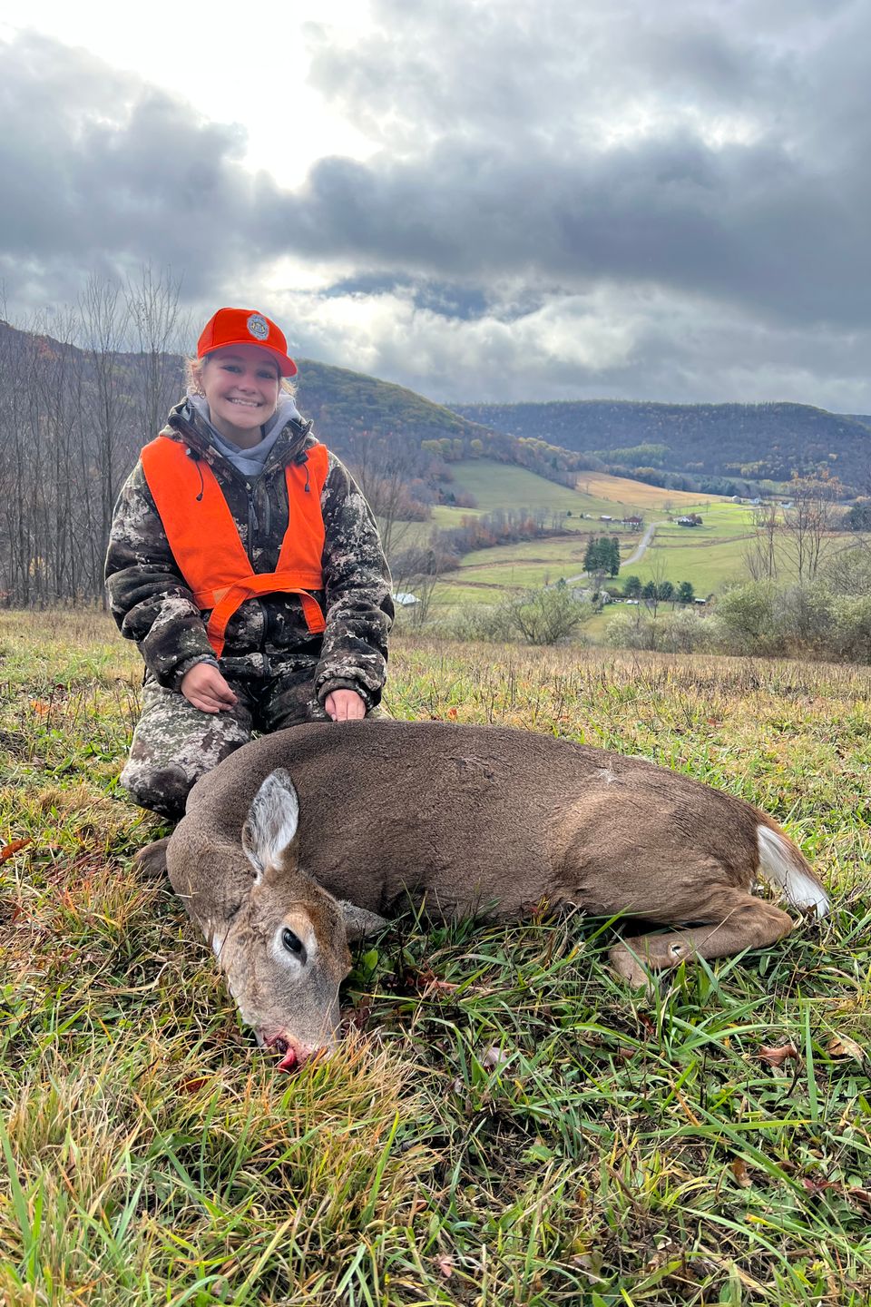 Vanessa Houck of East Petersburg, PA took her first harvest shooting free hand in Roulette, PA.