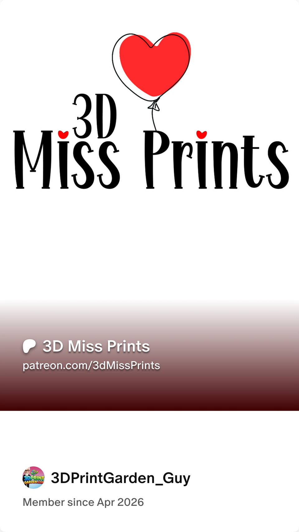 3dmissprints membership card patreon