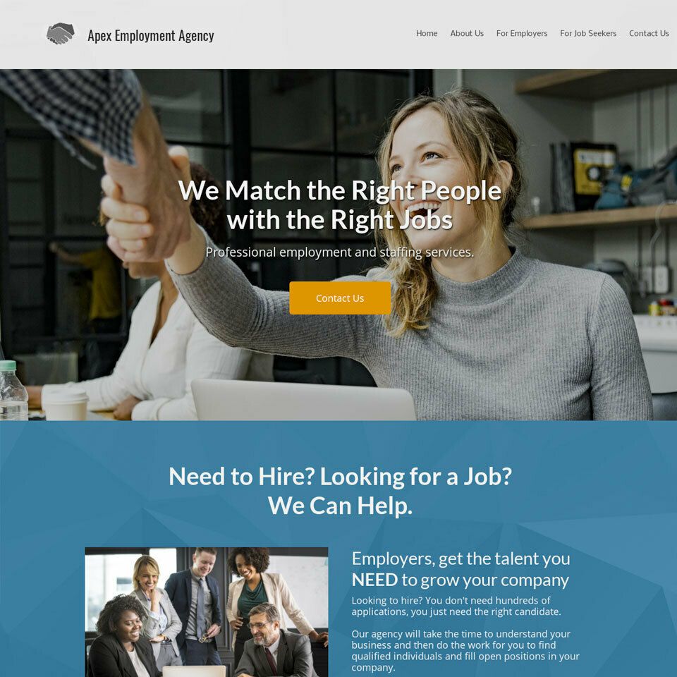 Staffing agency website template