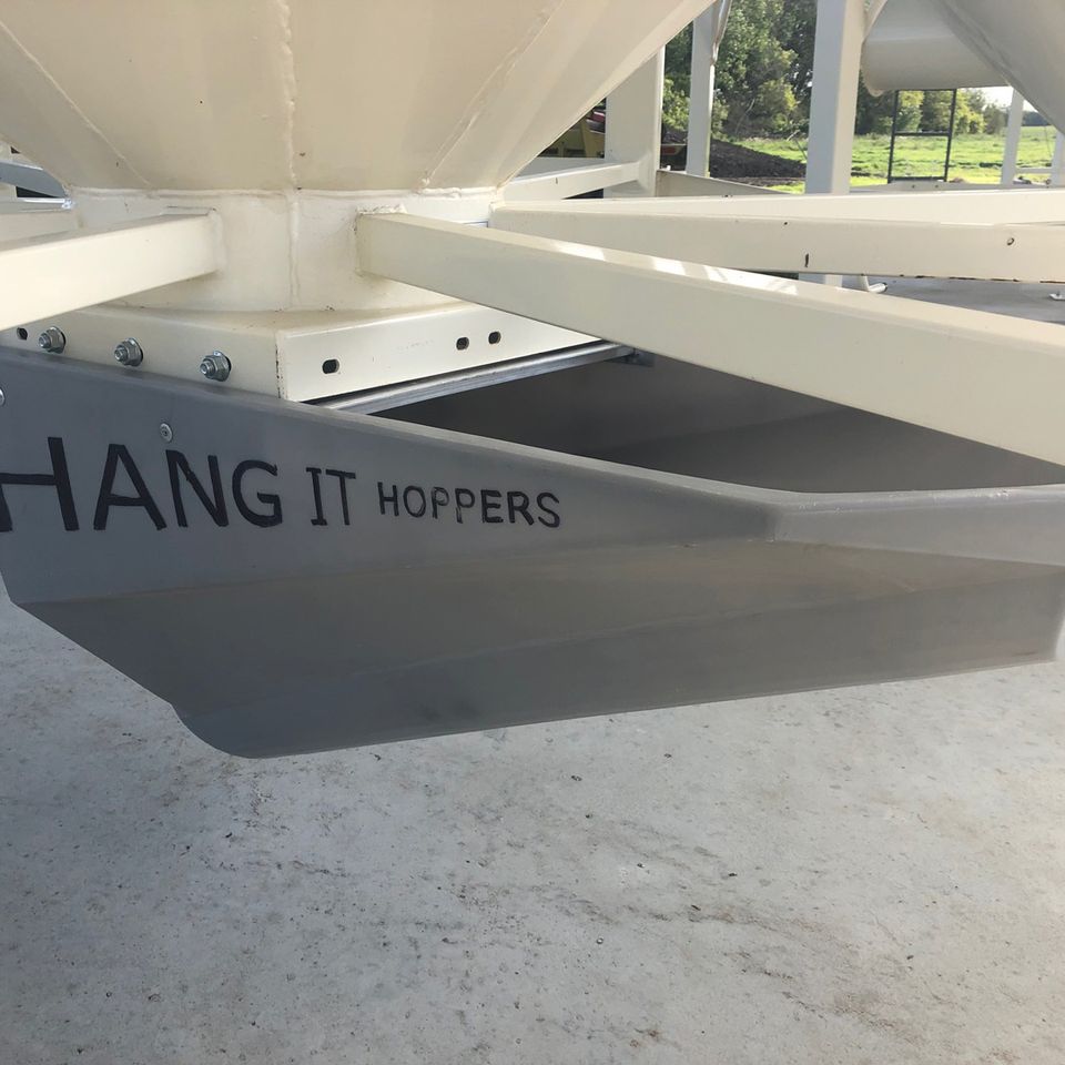 Installed hang it hopper  side view