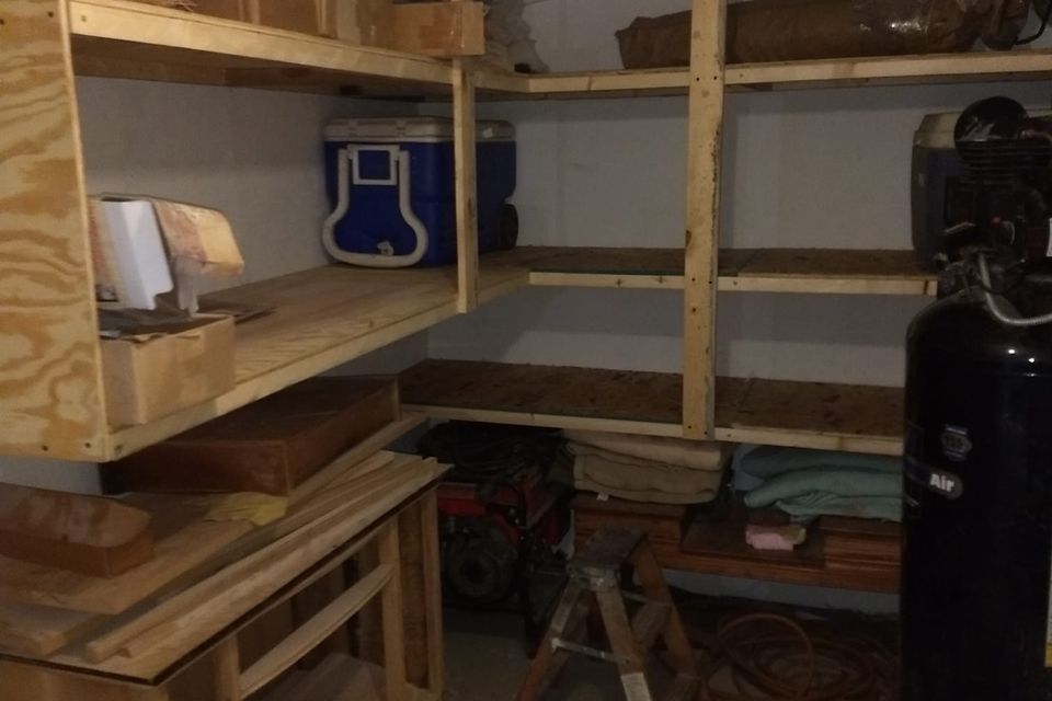 Repurposed shelving for storage