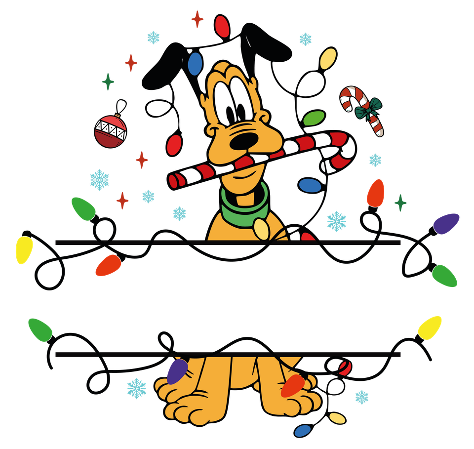 Seasons   christmas disney pluto name plate shirt