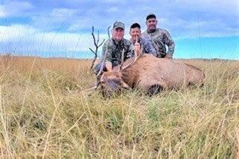 Gary stewart with unique drop tine bull elk 2021