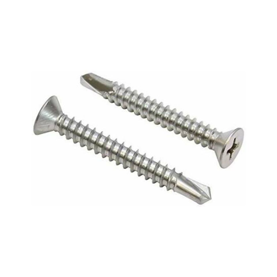 410 stainless steel flat phillip head self drilling tek point screws