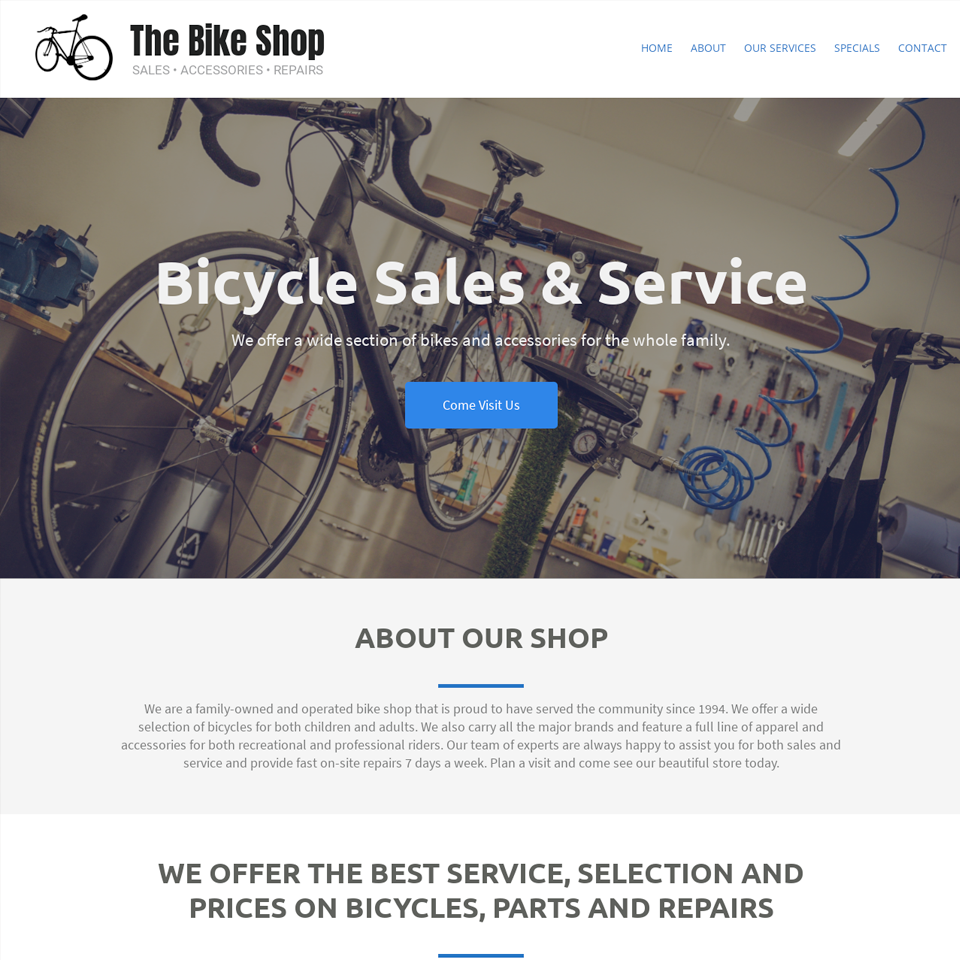 Bike shop website theme original original
