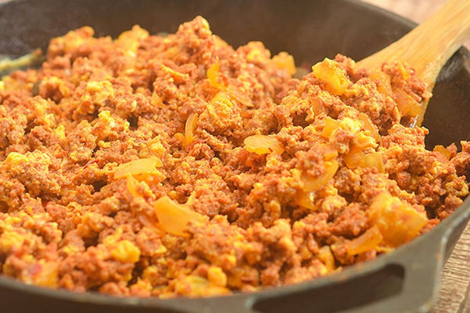Chorizo con huevos 1