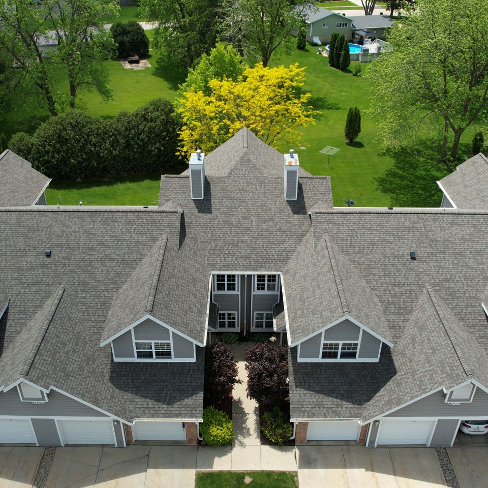Multifamily roofing contractor appleton wi roof replacement gaf timberline hdz charcoal shingle