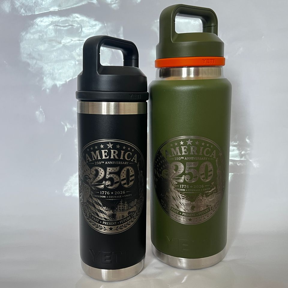 Usa 250 olive 36oz and black 26oz bottles
