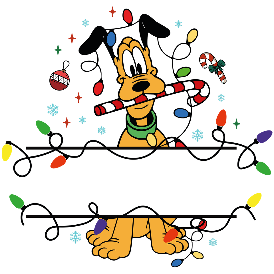 Seasons   christmas disney pluto name plate shirt