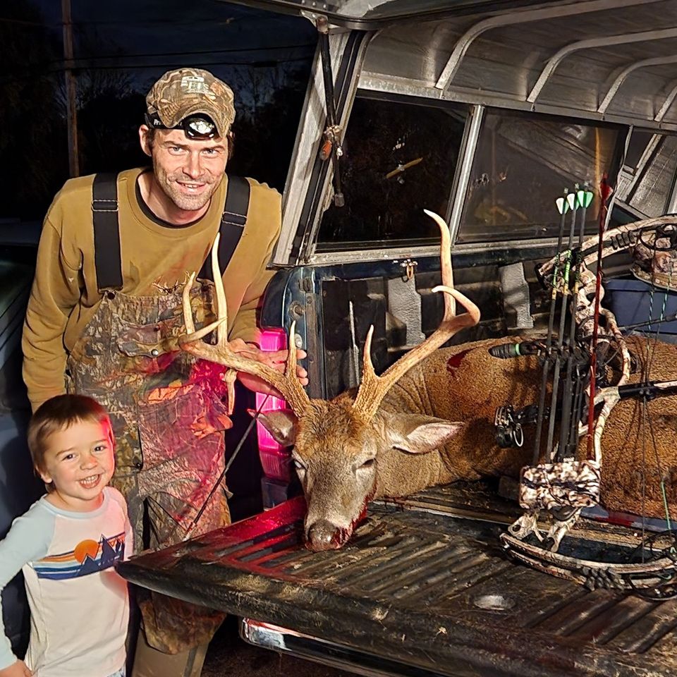 Brandon Burkholder from S. Lancaster County harvested this 8-point buck with a 5-inch drop tine in October 5, 2022. 