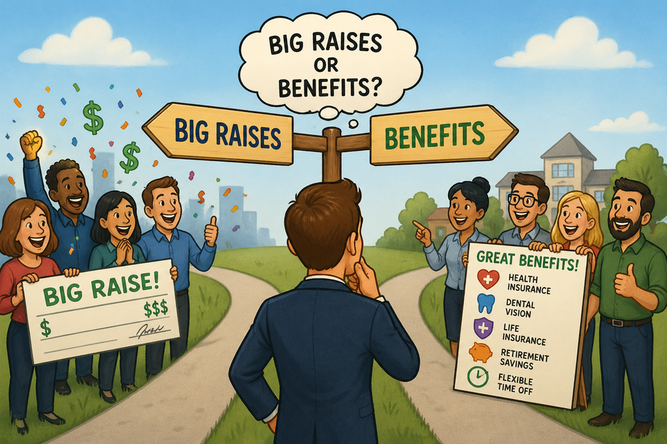 Benefits vs big raises
