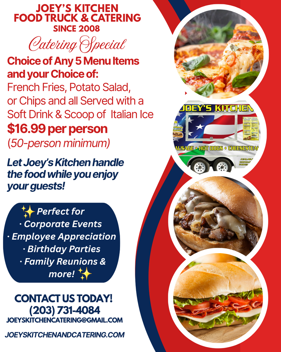 Joey's catering flyer march 2026
