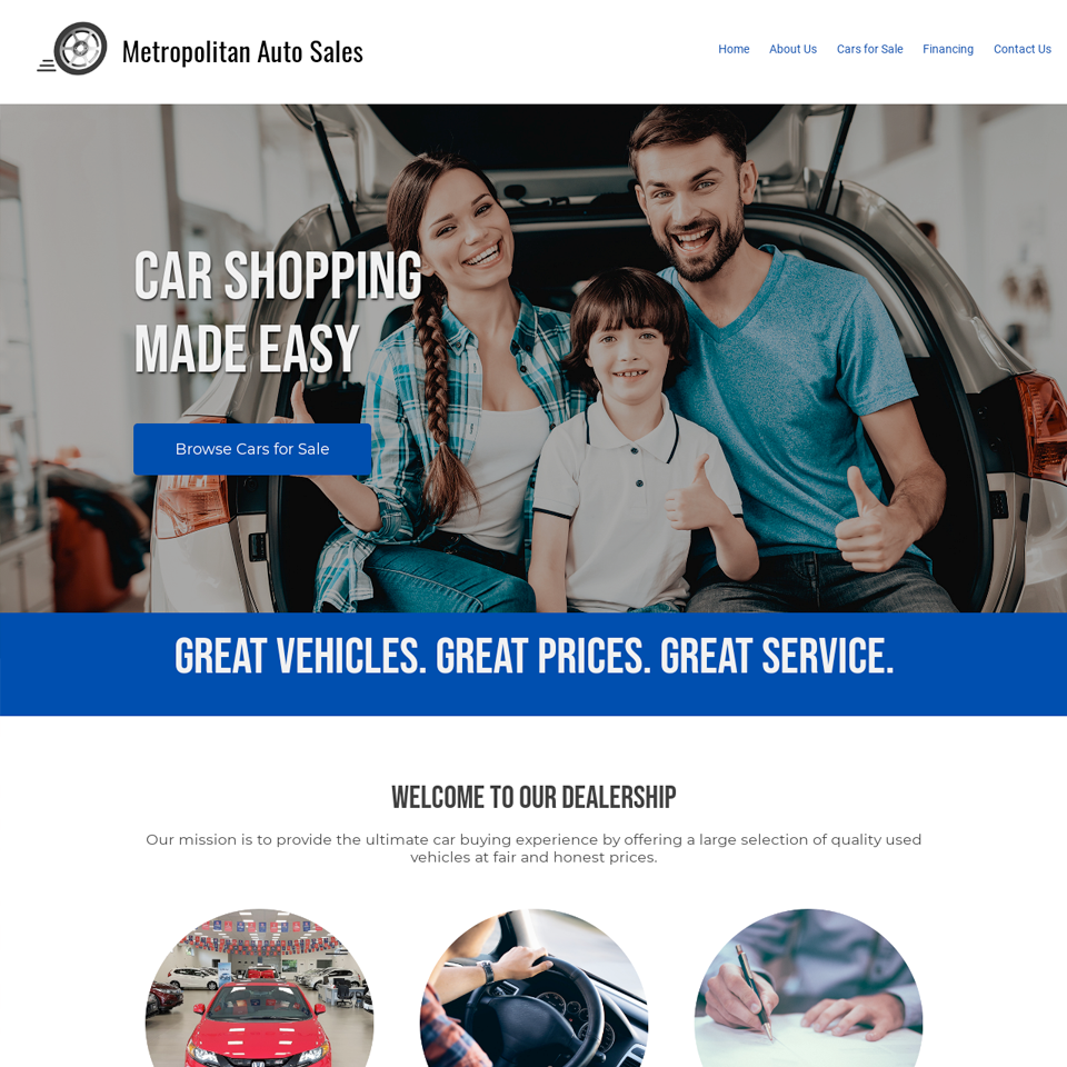 Car dealer website design theme 960x960