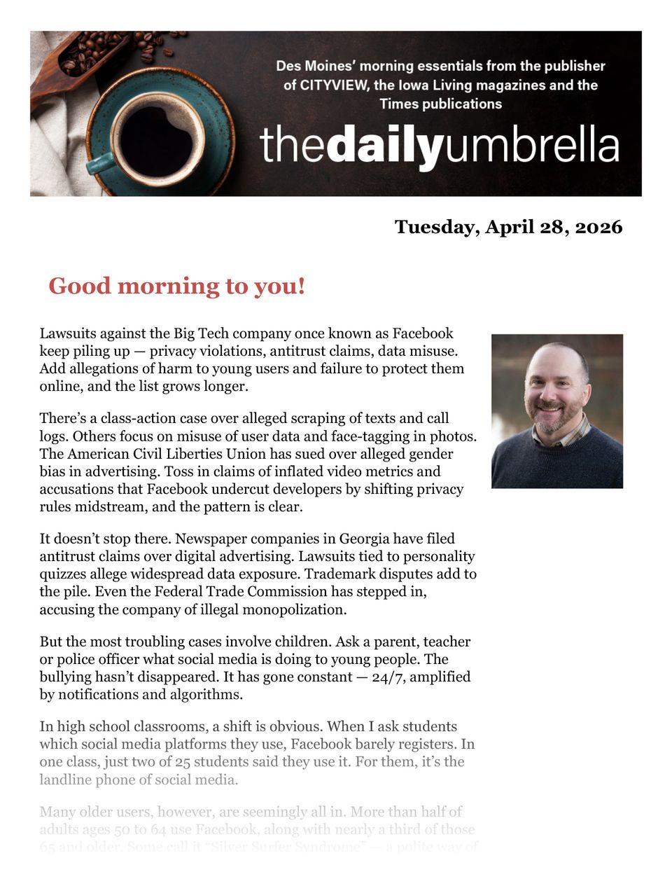 Daily umbrella april 28  iowa lawmakers approve maha bill  wonder bargain  small and red and has a rough voice  1