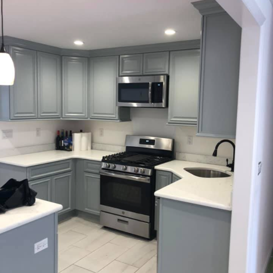Home kitchen cabinet walls refinishing painting bayonne jerseycity nj