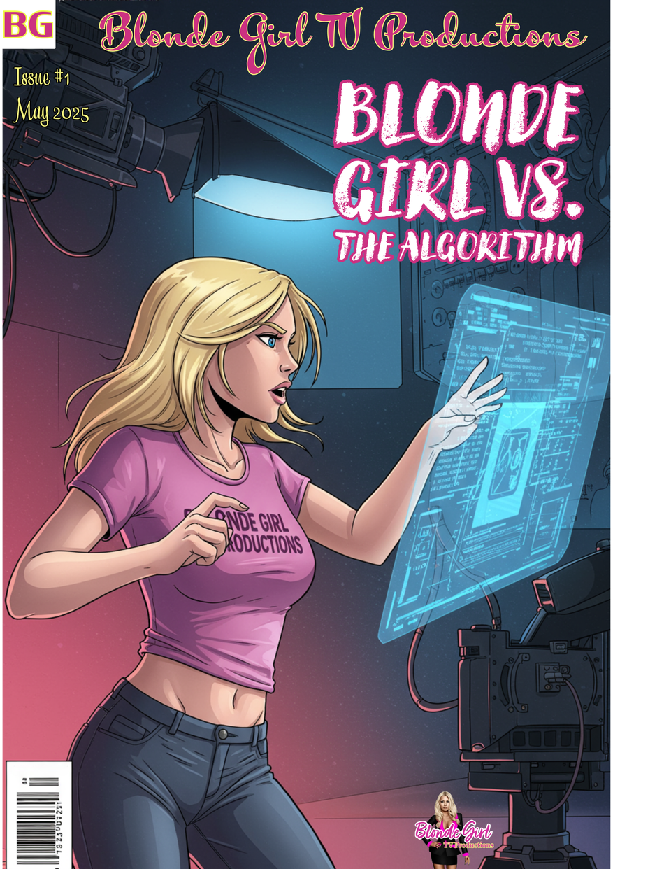 Blonde girl tv comic book cover