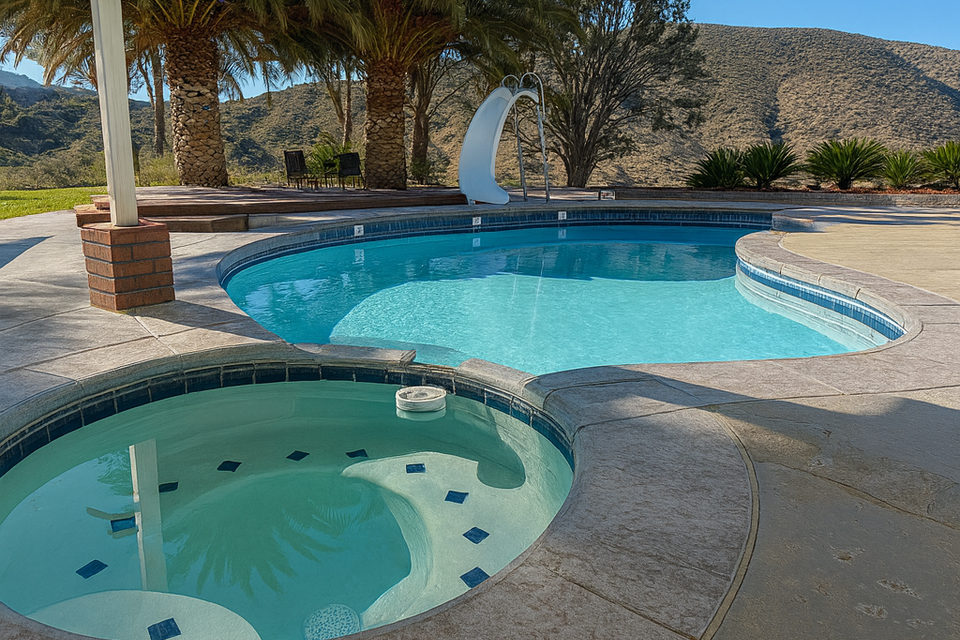 Hot tub with pool