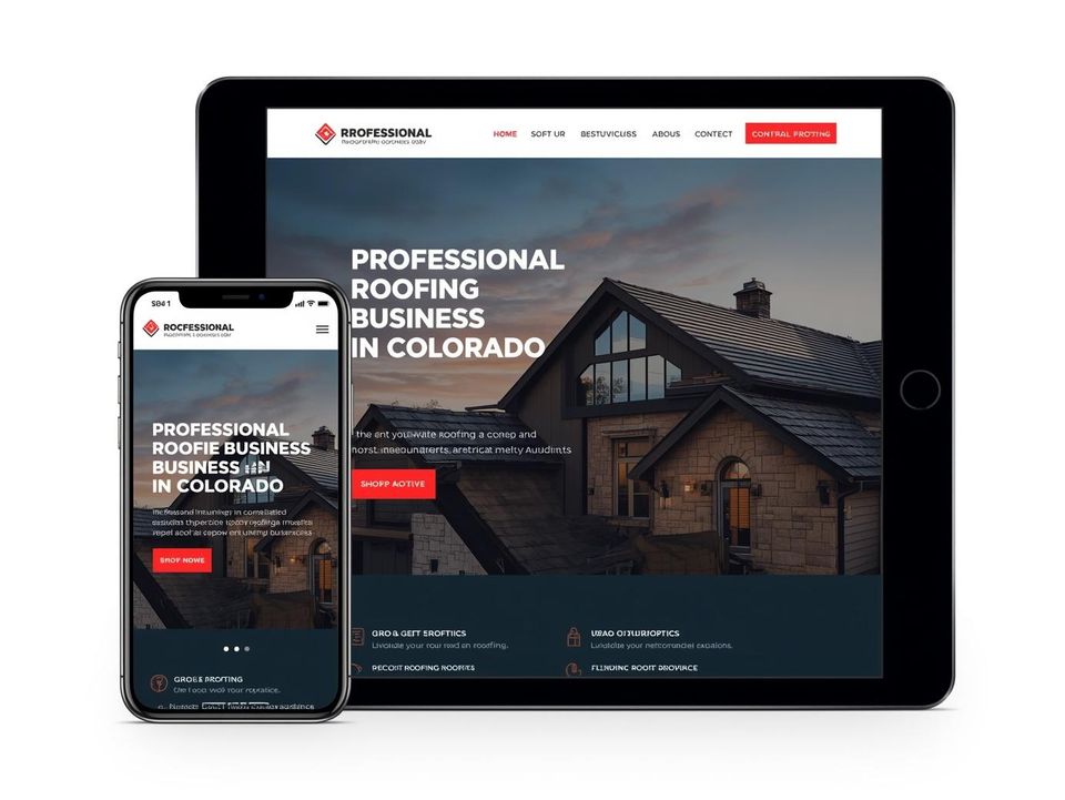 Mobile friendly website for a roofing business 1