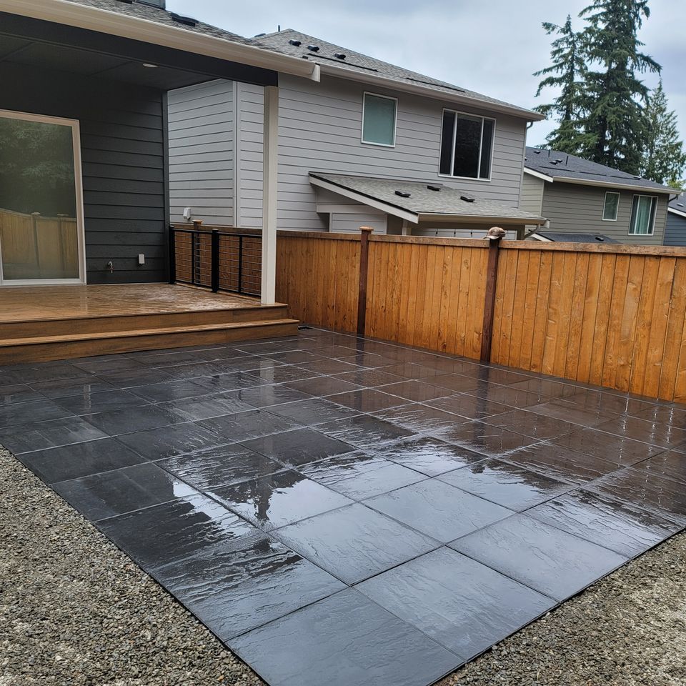 Paver pad and fence