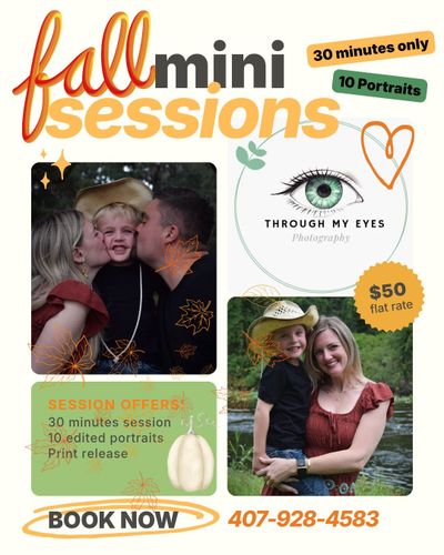 Through My Eyes Photography Fall Mini Sessions - $50 for a 30-minute session with 10 edited portraits