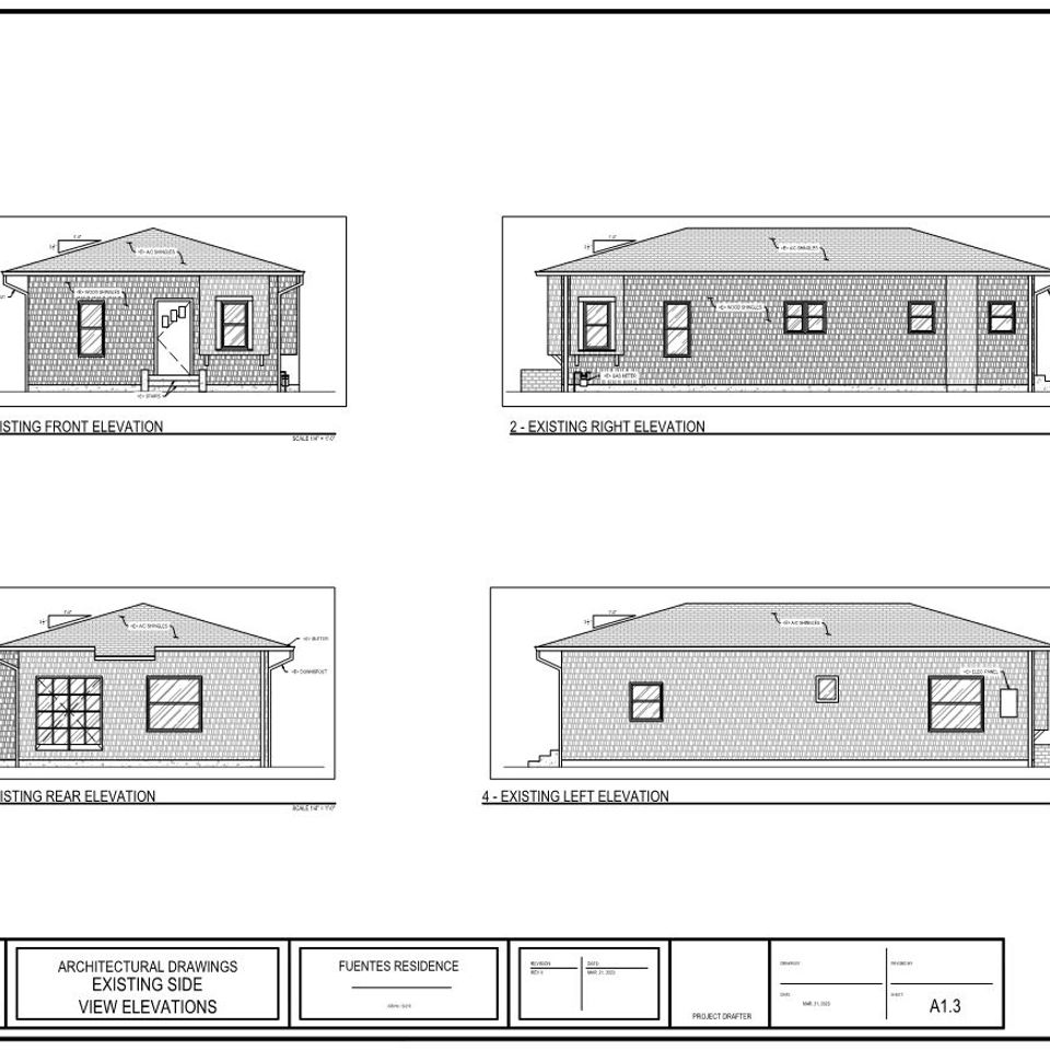 Fuentes residence side view elevations (existing)