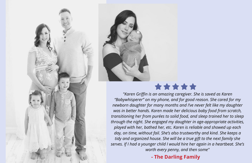 Karen griffin is an amazing caregiver. she is saved as karen “babywhisperer” on my phone  and for good reason. she cared for my 5 mo old daughter for many months and i’ve never felt like my daughter was in bett (5)