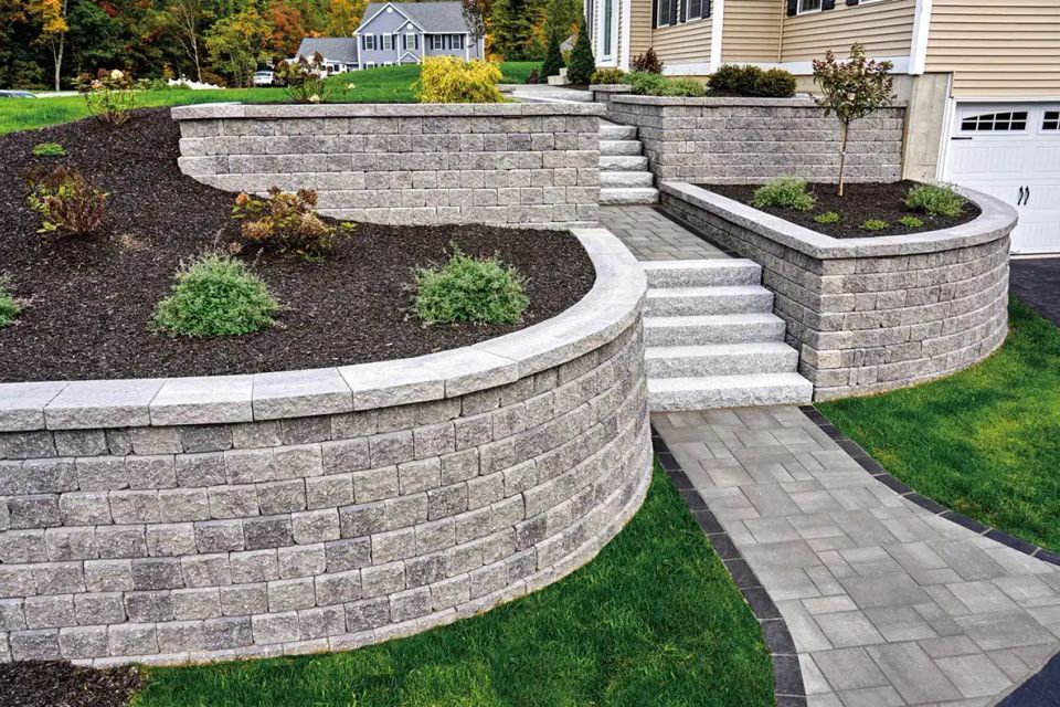 Stone retaining wall lg