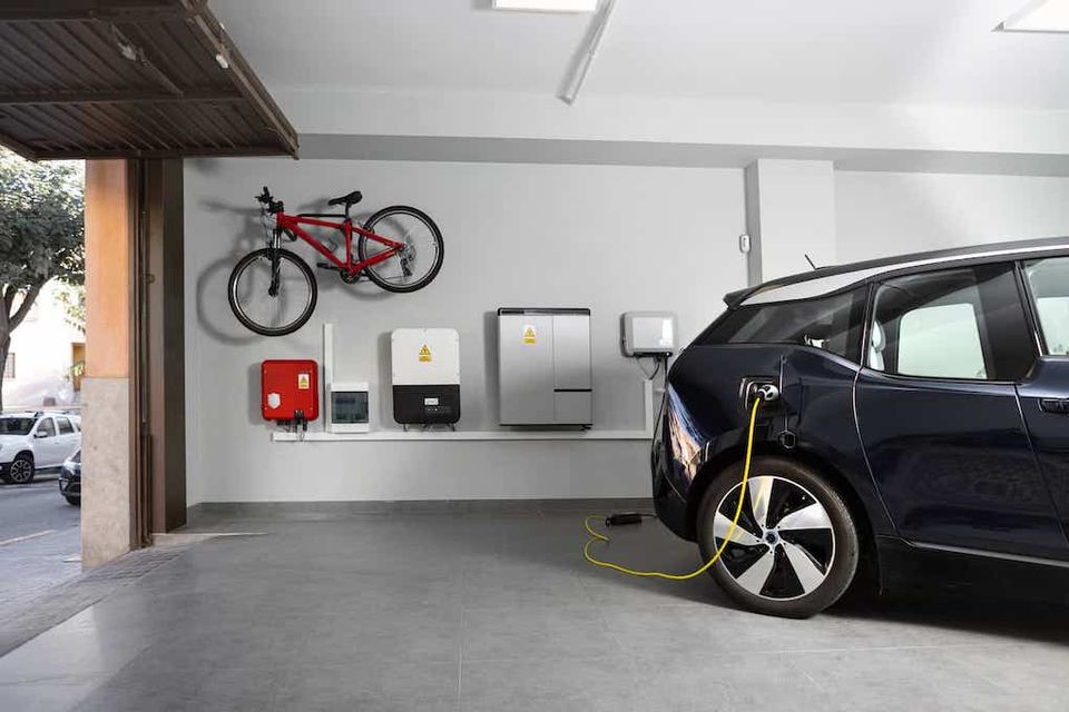Solar ev charging station garage