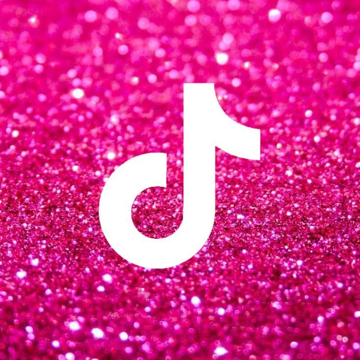 Tik tok logo pink glitter
