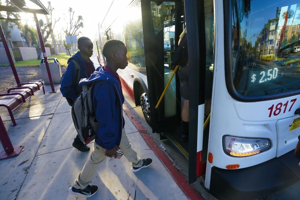Childre on bus