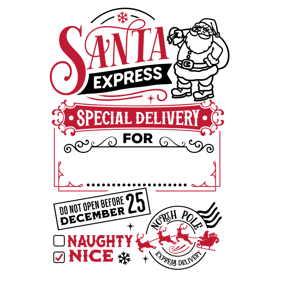 Bags   christmas santa sack santa express special delivery 7 11