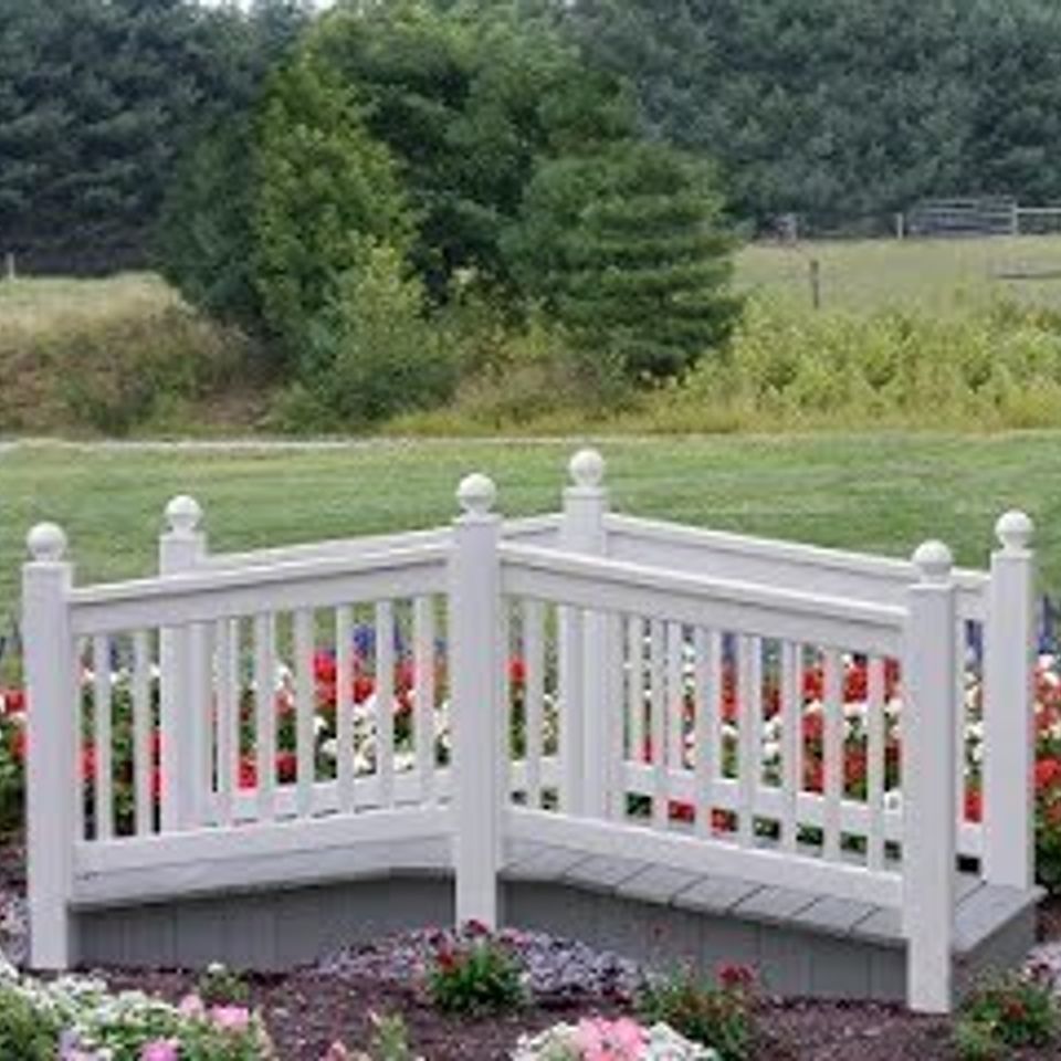 Sunrise poly lawn   hardwood furniture   paden  oklahoma   luxcraft benches   arbors   8 vinyl bridge white20180516 2068 4sar7s