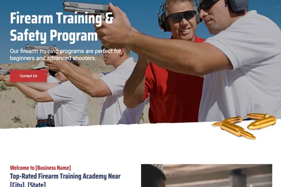 Firearm training website design theme original
