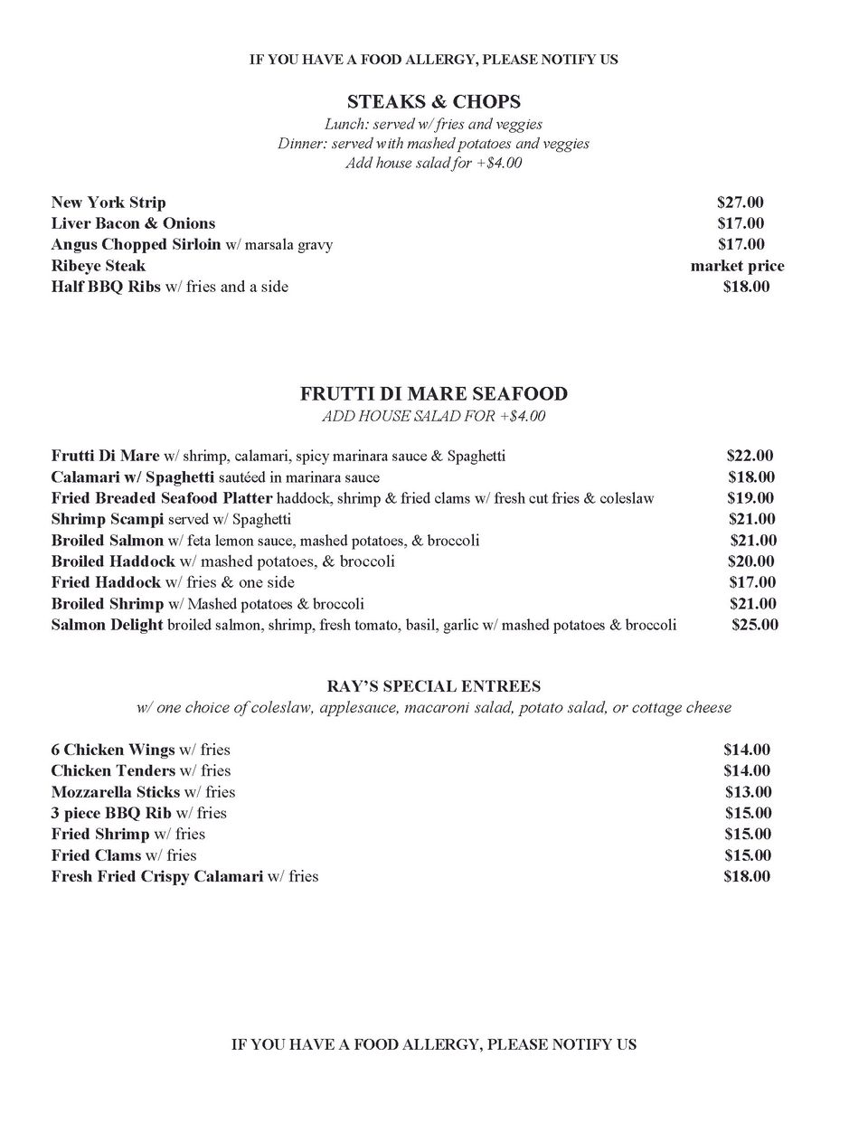 Lunch menu rays  page 5