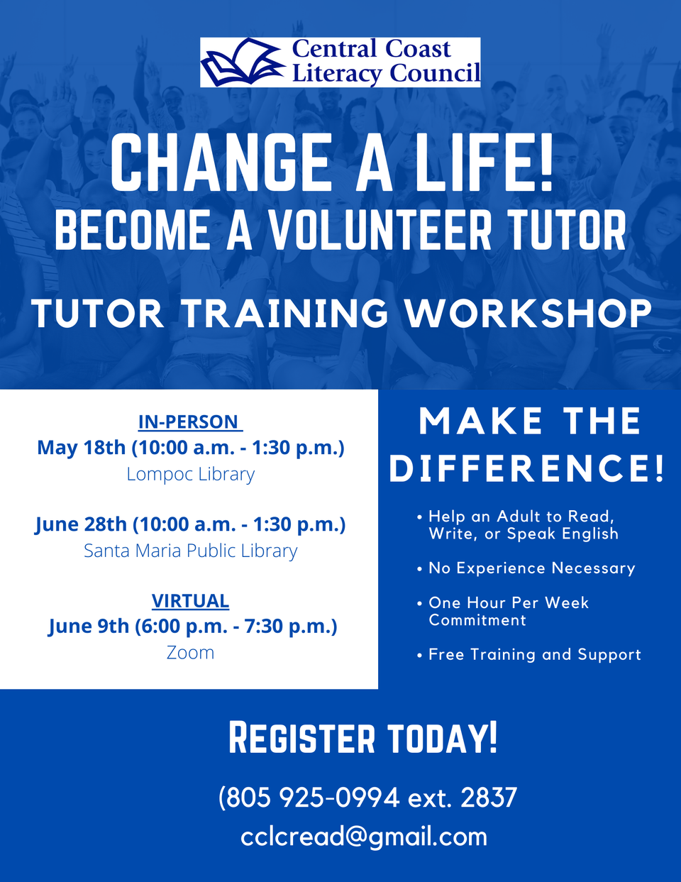 Cclc and llp  tutor training workshops may and june  2022