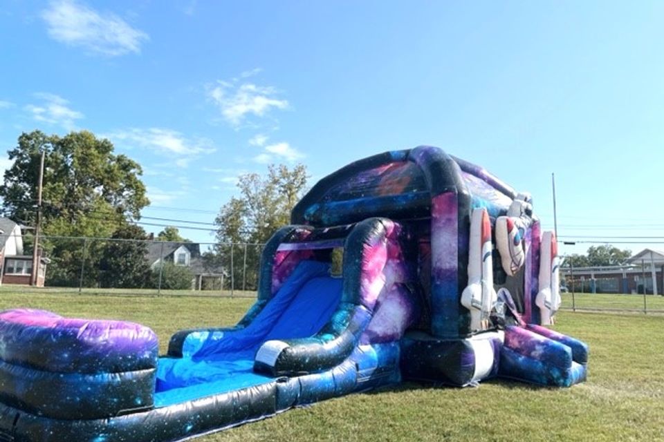 DINO 7-IN-1 DUAL LANE SLIDE - Birthday Party Rental Service in