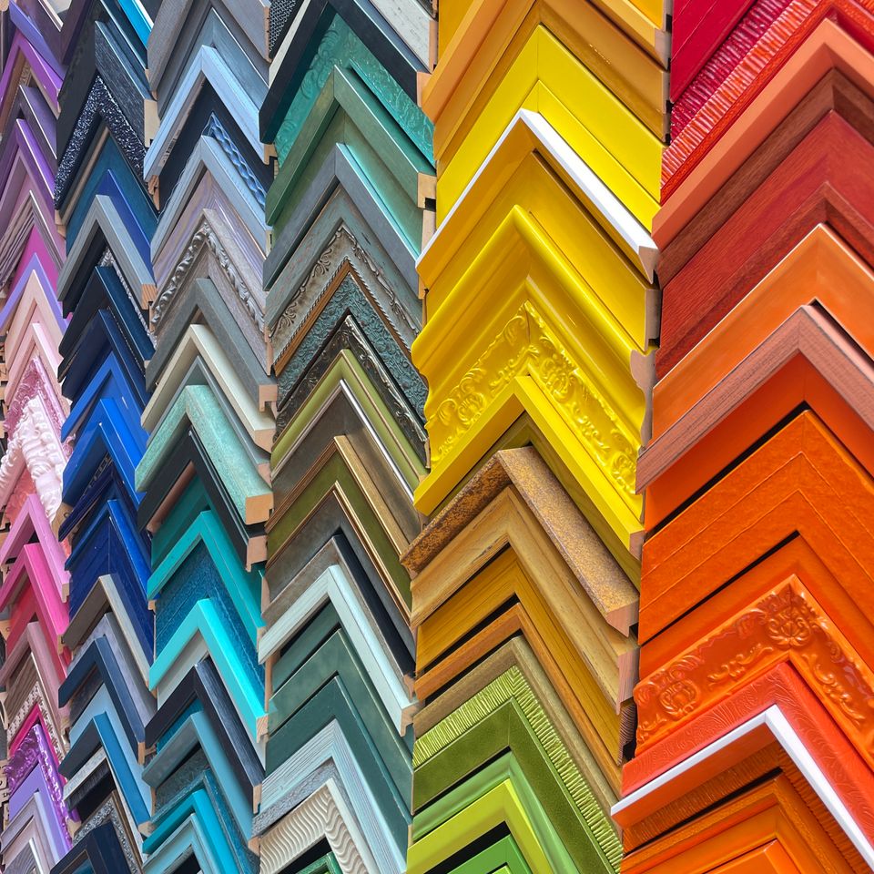 Colorful frames corner samples side