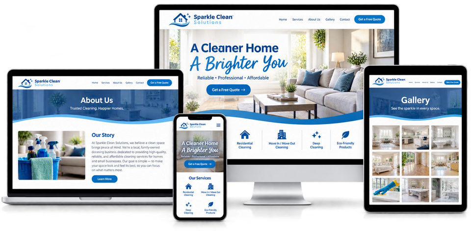 Sparkle clean solutions device mockup