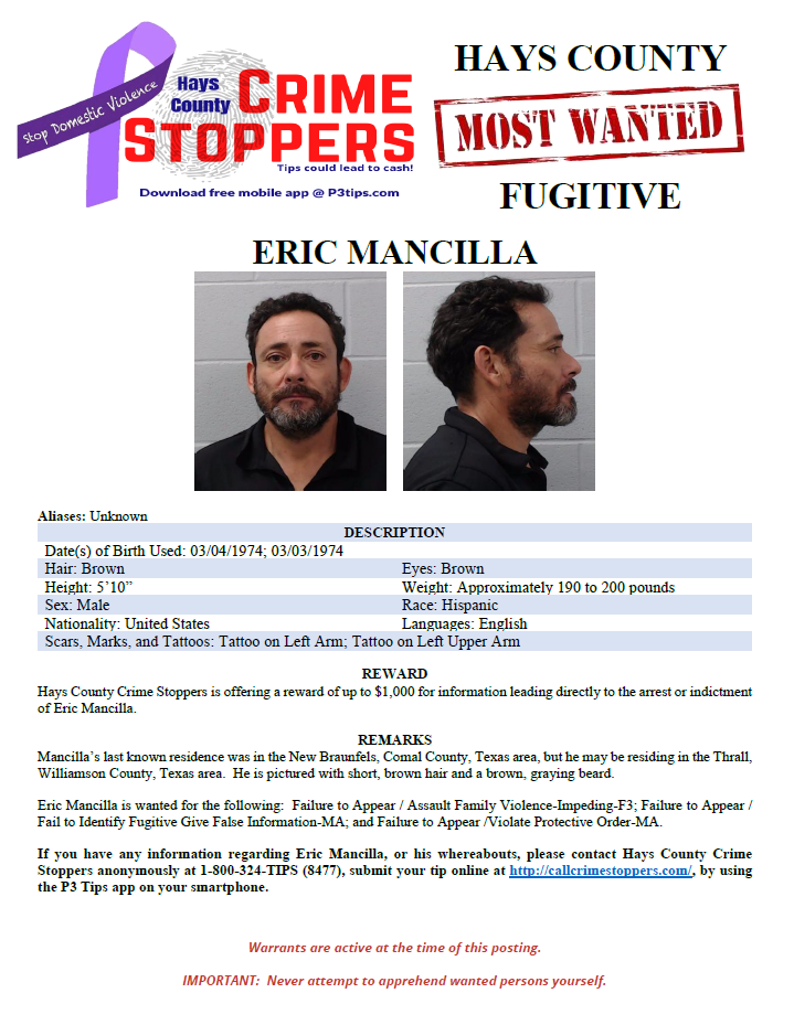 Mancilla most wanted poster